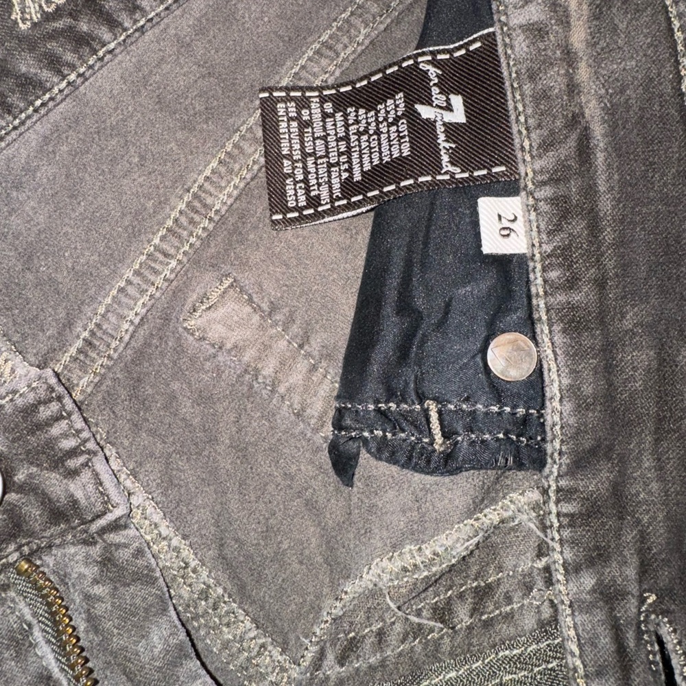 7 For All Mankind Militia Green Denim